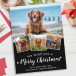 We Woof You Merry Christmas Dog Pet Photo Collage  Postcard<br><div class="desc">We Woof You A Merry Christmas! Send cute and fun holiday greetings with this super cute personalised custom pet photo holiday card. Merry Christmas wishes from the dog with cute paw prints in a fun modern photo collage design. Add your dog's photos or family photos with the dog, and personalise...</div>