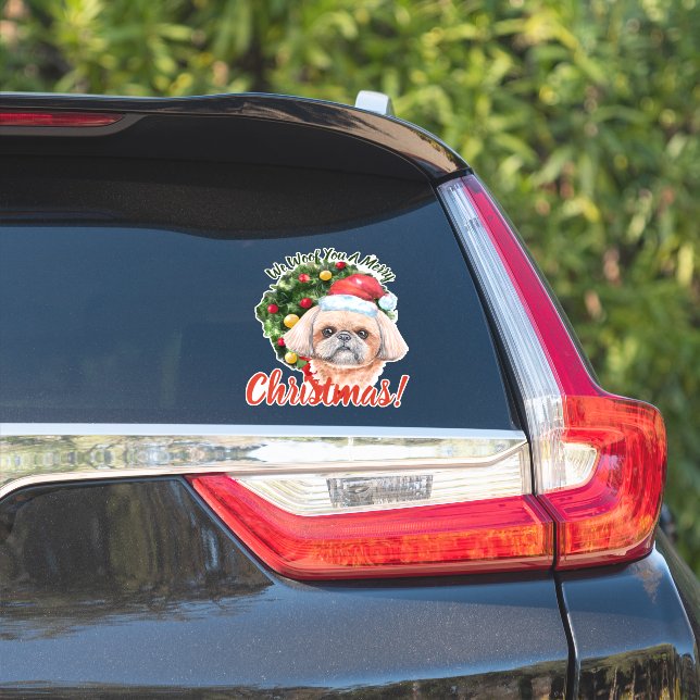 We Woof You Merry Christmas Shih Tzu (Car Side)