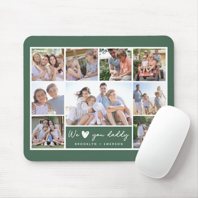 We ♥ You Daddy Photo Collage Mouse Pad (With Mouse)