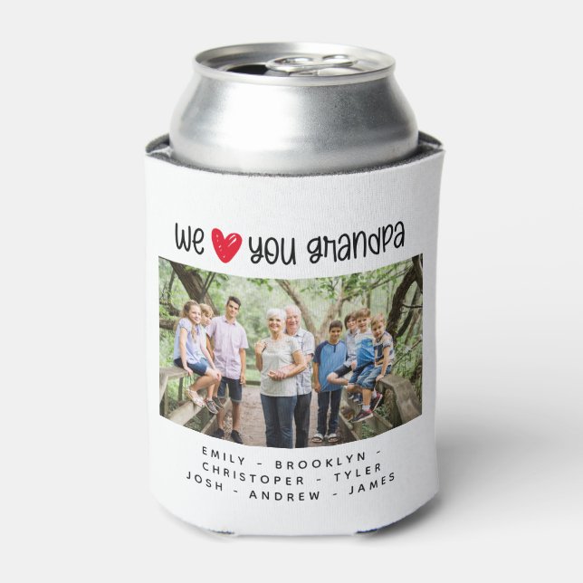 We ♥ You Grandpa Keepsake Photo Can Cooler (Can Front)