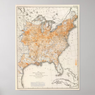 Wealth Distribution, Statistical US Lithograph Poster