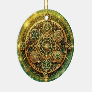Wealth Flow Sigil Ceramic Ornament
