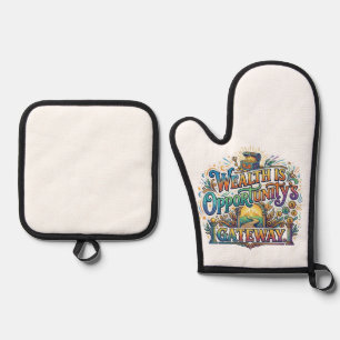 Wealth is Opportunity's Gateway Oven Mitt & Pot Holder Set