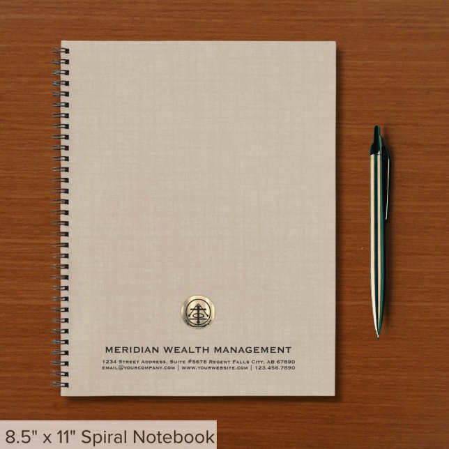 Wealth Management Beige Linen Print Notebook (Creator Uploaded)