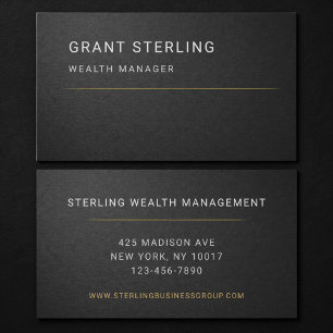 Wealth Manager Black Professional  Business Card