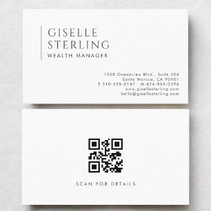 Wealth Manager Modern Professional QR Code Business Card