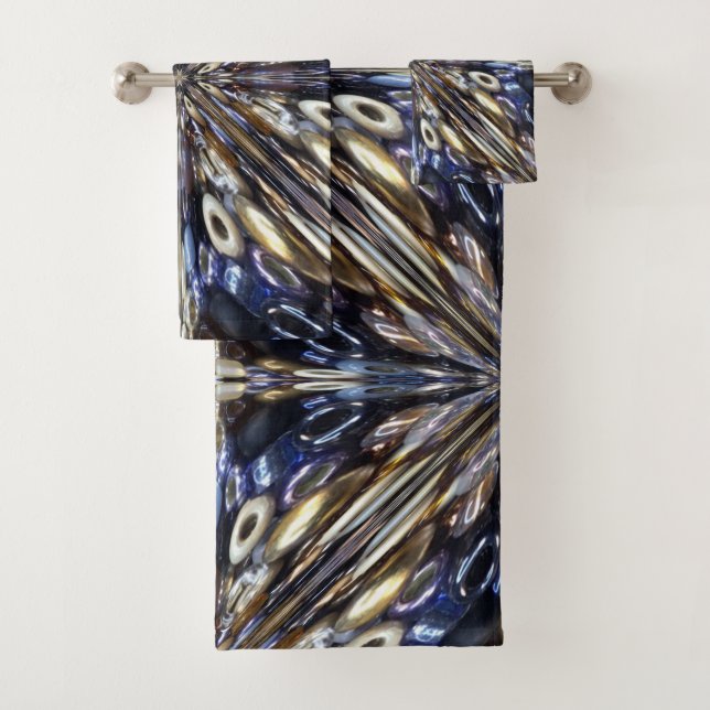 Wealth Of Seed Beading Abstract Pattern Bath Towel Set (Insitu)