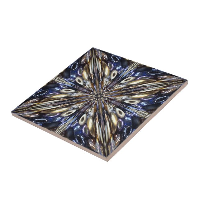 Wealth Of Seed Beading Abstract Pattern Ceramic Tile (Side)