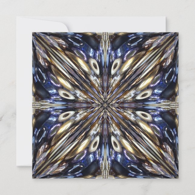 Wealth Of Seed Beading Abstract Pattern Holiday Card (Front)