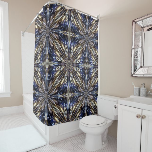 Wealth Of Seed Beading Abstract Pattern Shower Curtain (In Situ)
