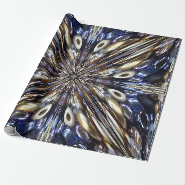 Wealth Of Seed Beading Abstract Pattern Wrapping Paper (Unrolled)