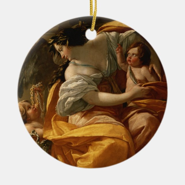 Wealth (oil on canvas) ceramic ornament (Front)