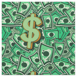 wealthy cash dollar sign fabric