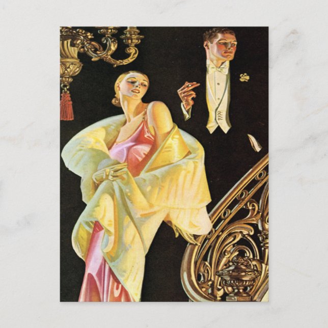 Wealthy Party Goers Postcard (Front)