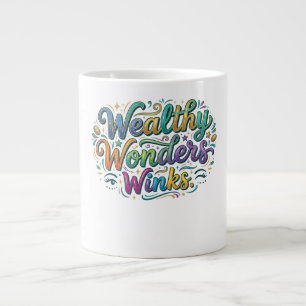 Wealthy Wonders Winks – Luxe Smile Graphic T-Shirt Large Coffee Mug