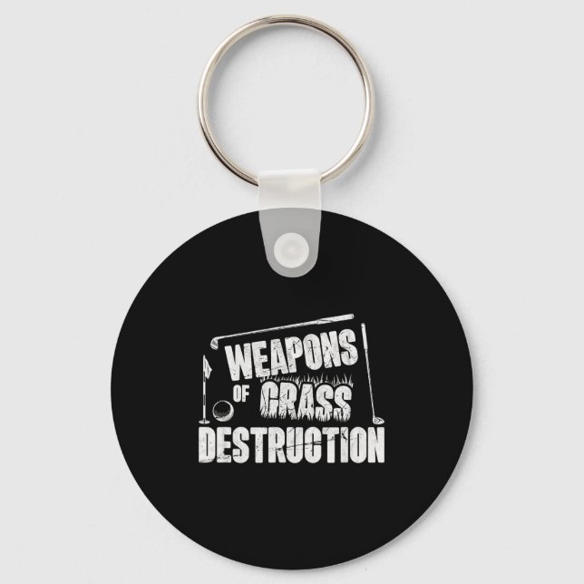 Weans Of Gr Destruction Funny Golf Clubs Sarcastic Key Ring (Front)