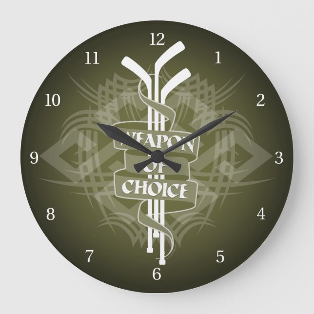 Weapon Of Choice (Hockey) Large Clock (Front)