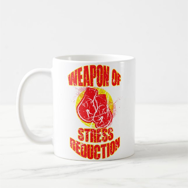 Weapon Of Stress Reduction And Boxer Boxing Gloves Coffee Mug (Left)