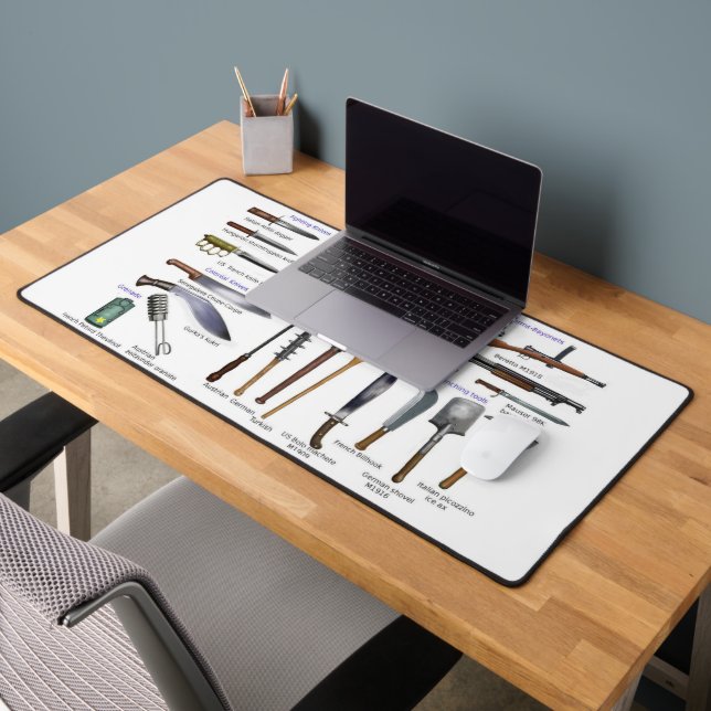 WEAPONS and TOOLS OF WORLD WAR 2 Desk Mat (Office 2)