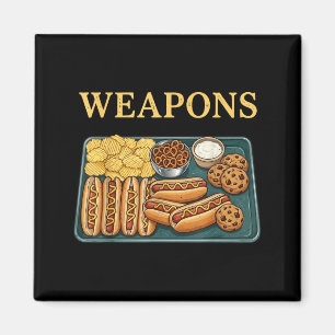 Weapons Funny Food Tray Hot Dog Junk Food Lover Magnet