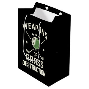 Weapons of Grass Destruction Golf Clubs Sarcastic Medium Gift Bag