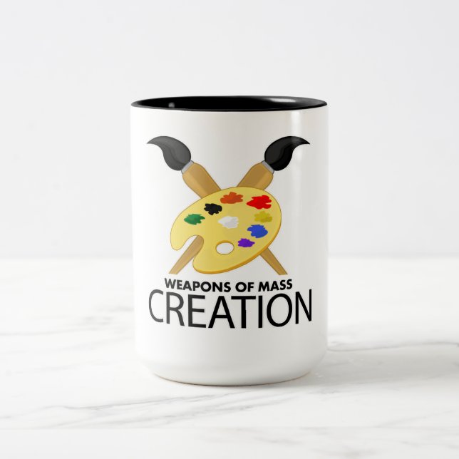 Weapons of mass creation Two-Tone coffee mug (Center)