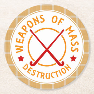 Weapons of Mass Destruction Field Hockey Round Paper Coaster