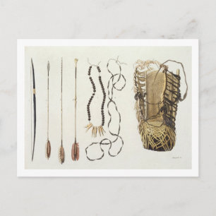 Weapons, tools and jewellery of Puri and Botocudos Postcard