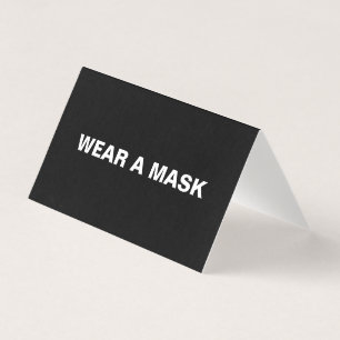 Wear a mask, black white minimalist folded sign