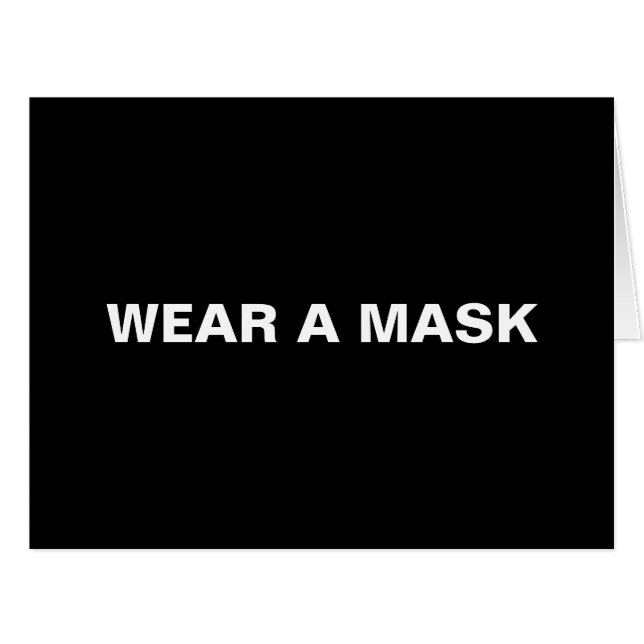 Wear a mask, black white minimalist folded sign (Front Horizontal)