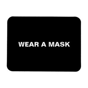 Wear a mask, black white minimalist magnet