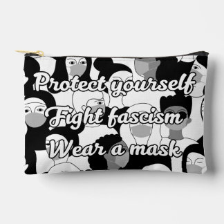 Wear a Mask Black & White Style Accessory Pouch
