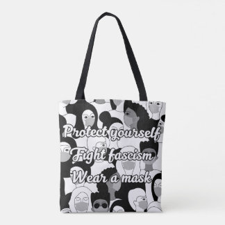 Wear a Mask Black & White Style Tote Bag