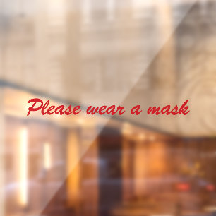 Wear a mask red elegant custom script text 