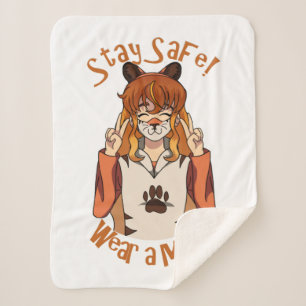 Wear a Mask! Sherpa Blanket