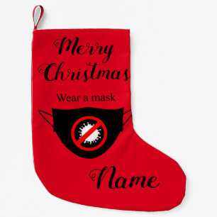 Wear a Mask Thunder_Cove Small Christmas Stocking