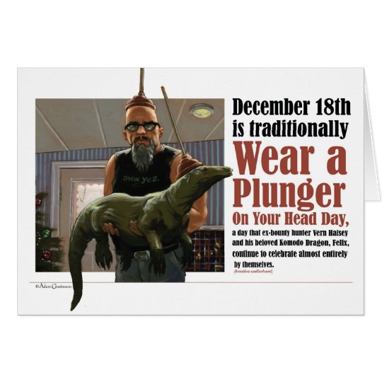 Wear A Plunger On Your Head Day Card