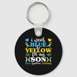 Wear Blue And Yellow For My Son Mum Dad Key Ring