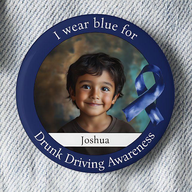 Wear Blue Drunk Driving Awareness Photo 6 Cm Round Badge (Creator Uploaded)