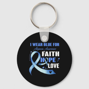 Wear Blue For Alopecia Awareness Gifts Key Ring