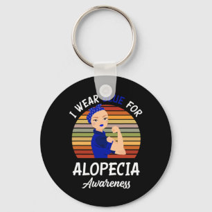 Wear Blue For Alopecia Awareness Key Ring