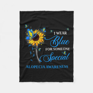 Wear Blue For Alopecia Awareness Sunflower 1 Fleece Blanket