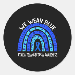 Wear Blue For Ataxia Telangiectasia Awareness 2 Classic Round Sticker