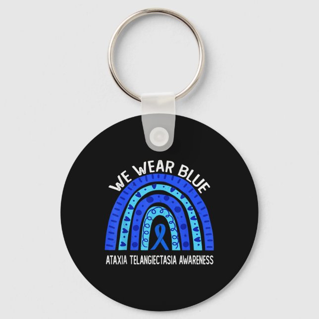 Wear Blue For Ataxia Telangiectasia Awareness 2  Key Ring (Front)