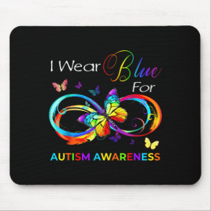 Wear Blue for Autism Awareness Butterfly Infinity Mouse Pad