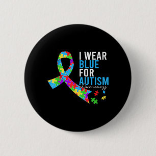 Wear Blue for Autism Awareness Month Men Women 6 Cm Round Badge