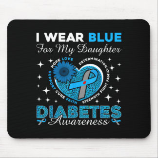 Wear blue for daughter diabetes awareness blue mouse pad
