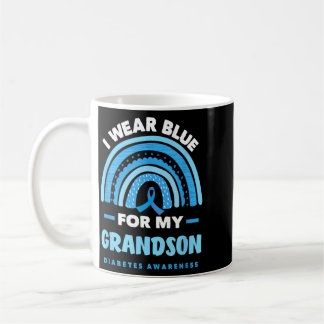 Wear Blue For Grandson Diabetes Awareness Artwork Coffee Mug
