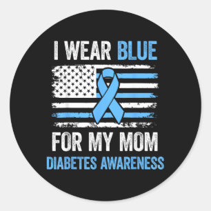 Wear Blue For Mum T1 D Diabetes Awareness Month Classic Round Sticker