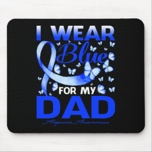 Wear Blue For My Dad Alopecia Awareness Butterfly Mouse Pad